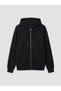 TWO MT SHOP QUALITY LCW EVERYDAY Black 3-Ply Solid Women's Zipper Sweatshirt - 5