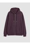 TWO MT SHOP QUALITY Plum 3-Ply Brushed Inside Oversized Women's Zip-Up Sweatshirt - 5