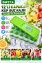 12-Cube Silicone-Based Plastic Ice Tray with Lid—Easy-to-Remove Ice Cubes