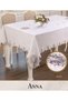 Anna Model Gardenya Linen 160X220 cm Lace Single Tablecloth Cream Stylish Tablecloth - 2