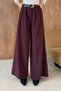 Pleated Pants, Burgundy - 3
