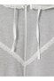 TWO MT SHOP QUALITY Natuvera Gray 3-Thread Patterned Loose & Oversized Women's Zipper Sweatshirt - 3