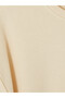 Two Mt Shop Quality Lcw Vision Beige Oval Collar Oversize Women's Sweatshirt - 6