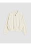 TWO MT SHOP QUALITY LCW Vision White Interlock Solid Women's Zipper Sweatshirt - 6
