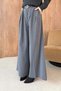 Pile-Trimmed Pants, Charcoal Grey - 4