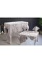Living room set 5 pieces linen lace tablecloth runner set dowry flowers model no 9964 cappuccino - 2