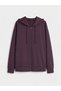 TWO MT SHOP QUALITY LCW EVERYDAY Plum Scuba Fabric Solid Oversized Women's Zipper Sweatshirt - 5
