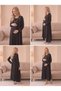 Piped Long-Sleeved Nightgown and Robe Set for Pregnant and New Mothers