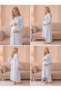 Piped Long-Sleeved Nightgown and Robe Set for Pregnant and New Mothers