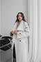 Ecru Eva-belted Premium Wool Melton Coat - 4