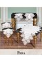 Living Room Set 5 Piece Lace Linen Tablecloth Runner Set Dowry Box Pera Model No 3982 Cream - 5