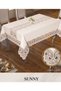 Sunny Cream-Gold 160X260 cm Shiny Linen Tablecloth Stylish Dining Table Decor - 2