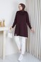 Women's Skirt with Tulle Detail and Pearl-Embellished Mercerized Knit Tunic - 3