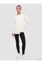 TWO MT SHOP QUALITY KOOR SPORT Ecru Scuba Fabric Solid Oversized Women's Sweatshirt - 2