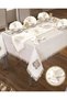 Lisa Linen Dining Set Table Set for 12 People 26 Pieces 160 × 260 cm Runner Set Cream - 3