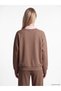 TWO MT SHOP QUALITY LCW Vision Brown Soft Touch Oversized Women's Sweatshirt - 5