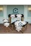 Living Room Set 5 Piece Lace Linen Tablecloth Runner Set Dowry Box Pera Model No 3982 Cream - 2