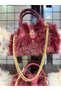 Plush Women's Clutch Bag and Shoulder Bag with Chain Strap—Medium-Sized Stylish Winter Bag - 2