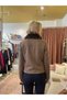 Leopard fur collar detail suede jacket - mink - 2