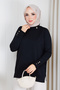 Women's Ruffle Detail Rayon-Mercerized Knit Sweater Tunic