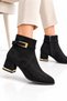 Women's Black Suede Buckled Boots for Everyday Wear NK1176