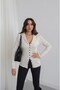 Cream-Colored Steel-Knit Cardigan with Buttons