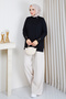Women's Ruffle Detail Rayon-Mercerized Knit Sweater Tunic - 3