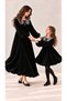 Mother-Daughter Matching Set: Black Long-Sleeved Dress with Peter Pan Collar (price is for a single dress) - 3