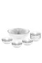 Milos - 7-Piece Glass Salad and Serving Bowl Set: 1 20-cm Salad Bowl and 6 10-cm Snack Bowls - 3