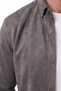 Men's Regular Fit Non-Iron, Wrinkle-Resistant Charcoal Grey Suede Shirt – Pilling-Resistant with Stretch Fabric 2700764 - 4