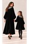 Mother-Daughter Matching Set: Black Long-Sleeved Dress with Peter Pan Collar (price is for a single dress) - 4