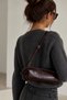 Women's Shiny Leather-Look Baguette Shoulder Bag - 2