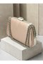 Women's Evening Clutch Bag with 10 Stones, Satin, Silver Accents, and Chain Strap—Perfect for Weddings and Engagements - 4