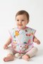 2-Piece Girls' Bird-Print Set (LIQUID-RESISTANT) Activity and Pocketed Bib, 6–24 Months - 2