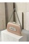 Women's Evening Clutch Bag with 10 Stones, Satin, Silver Accents, and Chain Strap—Perfect for Weddings and Engagements - 2