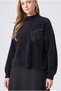 101-Leaf Beaded-Detailed Short Sweater - 2