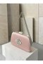 Powder Pink Satin Clutch Bag with Stone-Embellished Design and Silver Accents, Chain Strap, for Women—Evening Wear, Weddings, and Engagements - 2
