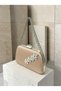 Women's Evening Clutch Bag with 10 Stones, Satin, Silver Accents, and Chain Strap—Perfect for Weddings and Engagements - 3