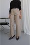 Beige Curved Barrel Pants - 2