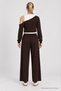 Printed Tank Top and Knitted Detail Top and Bottom Set LAZ0027 BROWN - 7