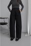 Black High-Waisted Bell-Bottom Pants - 2