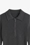 Charcoal Grey Half-Zip Slim-Fit Sweater - 3