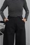 Black High-Waisted Bell-Bottom Pants - 5