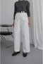 Ecru Curved Barrel Pants - 2
