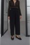 Black Ribbed Straight-Leg Pants - 3