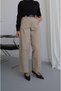 Beige Curved Barrel Pants - 4