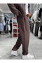 Coffee-Knitted Detail Pants MRK-2505 - 3