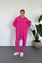 Fuchsia Washed Shirt and Pants Set