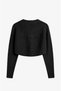 Black Turtleneck Blouse and Bolero Knit Set - 7