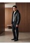 MEN'S WINTER LEATHER JACKET WITH REMOVABLE HOOD